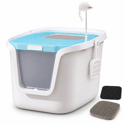 GAVPEPY Enclosed Cat Litter Box, 19 Options image 23 - DPlitterbox30-Blue-2XLARGE.jpg