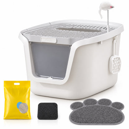 GAVPEPY Enclosed Cat Litter Box, 19 Options image 17 - DPlitterbox30-Gray-2XLARGE-V16.jpg