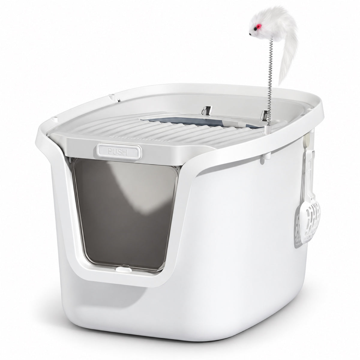 GAVPEPY Enclosed Cat Litter Box, 19 Options image 26 - DPlitterbox30-Gray-2XLARGE-V19.jpg