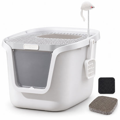 GAVPEPY Enclosed Cat Litter Box, 19 Options image 22 - DPlitterbox30-Gray-2XLARGE.jpg