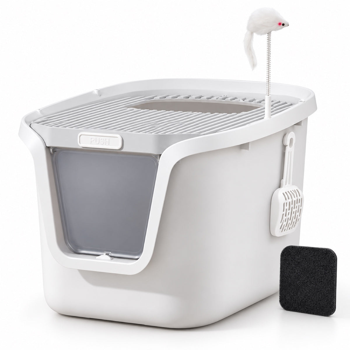 GAVPEPY Enclosed Cat Litter Box, 19 Options image 12 - DPlitterbox30-Gray-LARGE.jpg