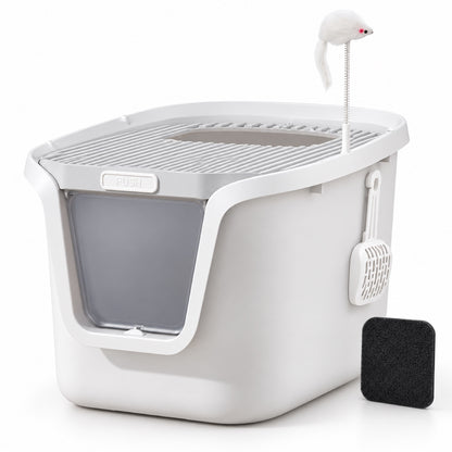 GAVPEPY Enclosed Cat Litter Box, 19 Options image 12 - DPlitterbox30-Gray-LARGE.jpg