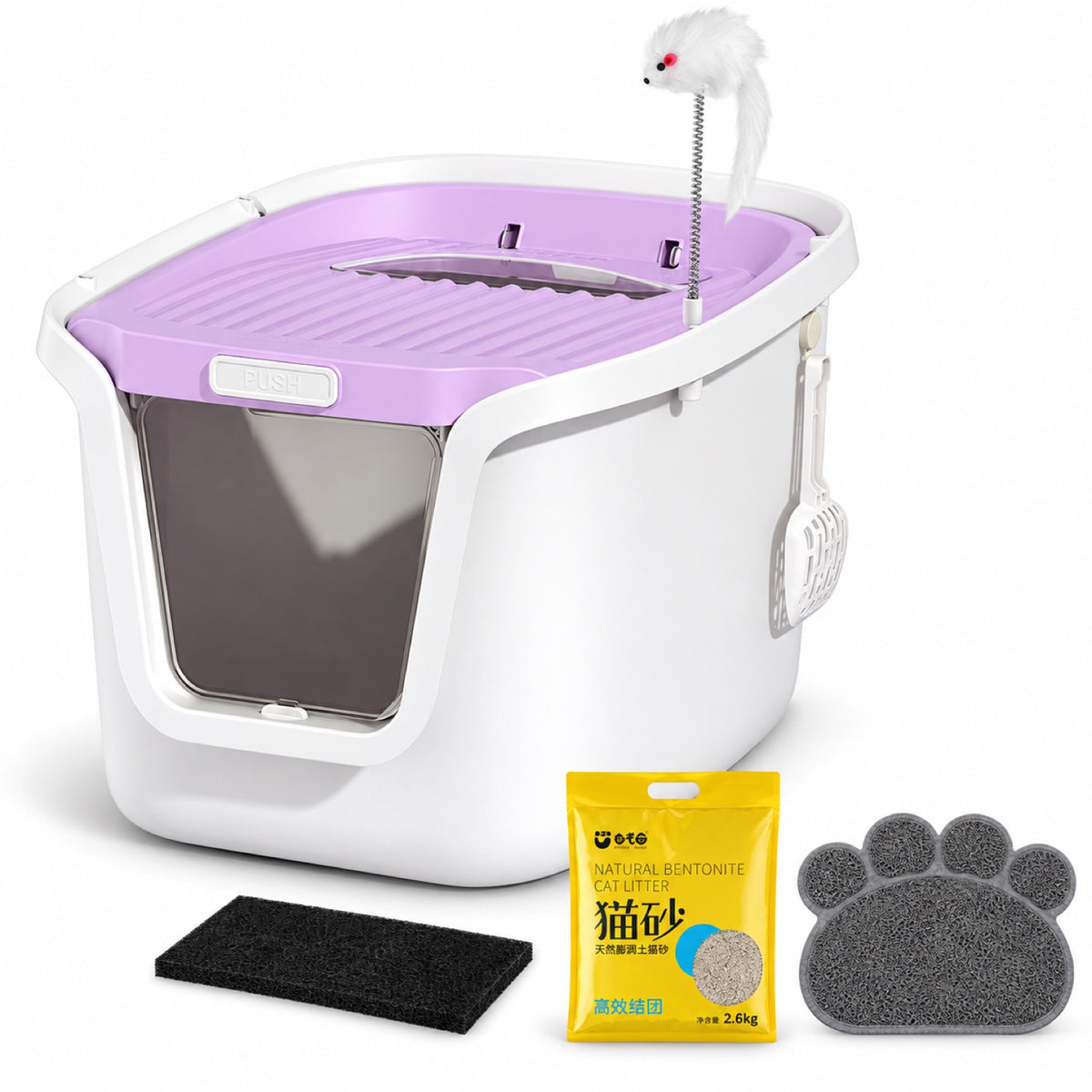 GAVPEPY Enclosed Cat Litter Box, 19 Options image 25 - DPlitterbox30-LARGE-V14.jpg