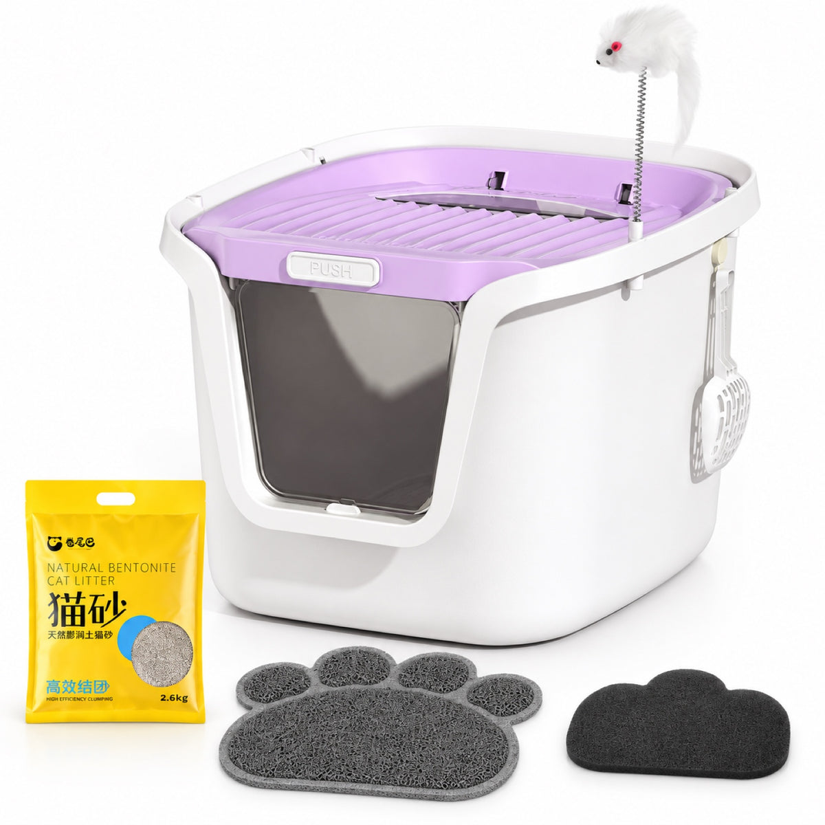 GAVPEPY Enclosed Cat Litter Box, 19 Options image 13 - DPlitterbox30-MEDIUM-V11.jpg