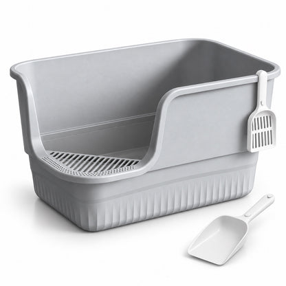 GAVPEPY Extra Large High-Sided Cat Litter Box, 10 Options image 13 - DPlitterbox32-Gray-V4.jpg