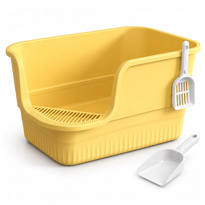 GAVPEPY Extra Large High-Sided Cat Litter Box, 10 Options image 9 - DPlitterbox32-Yellow-V5.jpg
