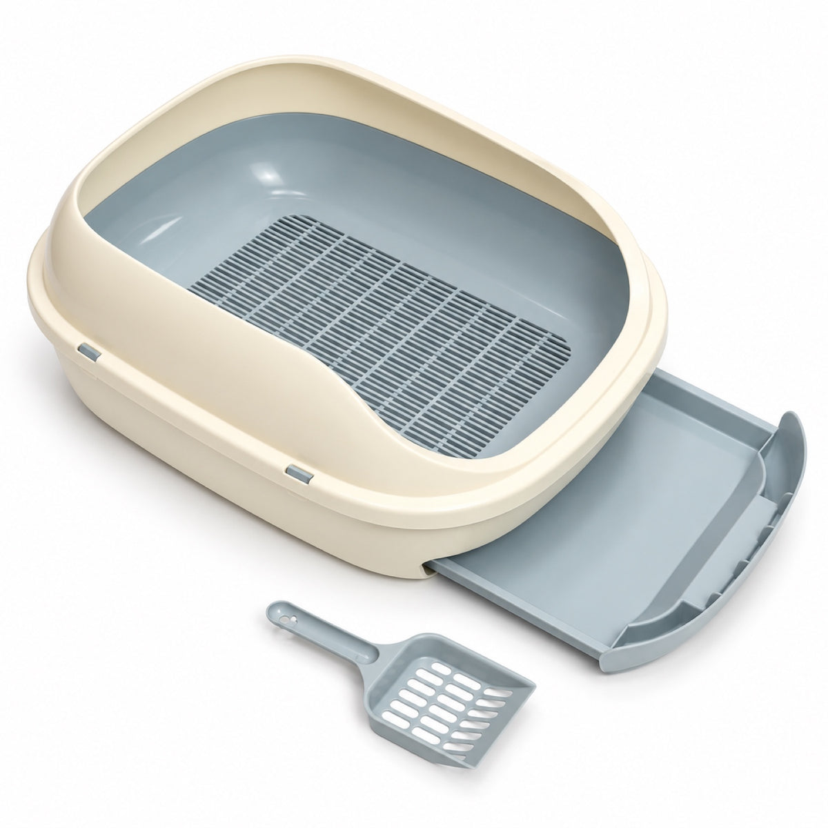 GAVPEPY Drawer Enclosed Double-Layer Cat Litter Box, 10 Options image 14 - DPlitterbox34-Blue-Gray-51X40-5X20-5CM.jpg