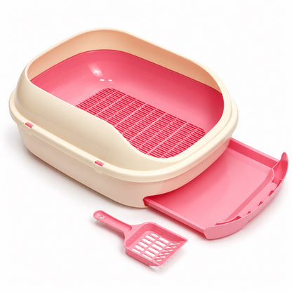 GAVPEPY Drawer Enclosed Double-Layer Cat Litter Box, 10 Options image 9 - DPlitterbox34-Pink-63X45X21-5CM.jpg