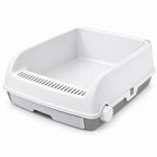 GAVPEPY PP Plastic High-Sided Cat Litter Box for Indoor Cat Litter Management and Daily Cleaning, Size 61 x 44 x 19.5cm, for Homes, Apartments, Bathrooms and Dedicated Litter Areas, Raised Walls Help Contain Everyday Scatter