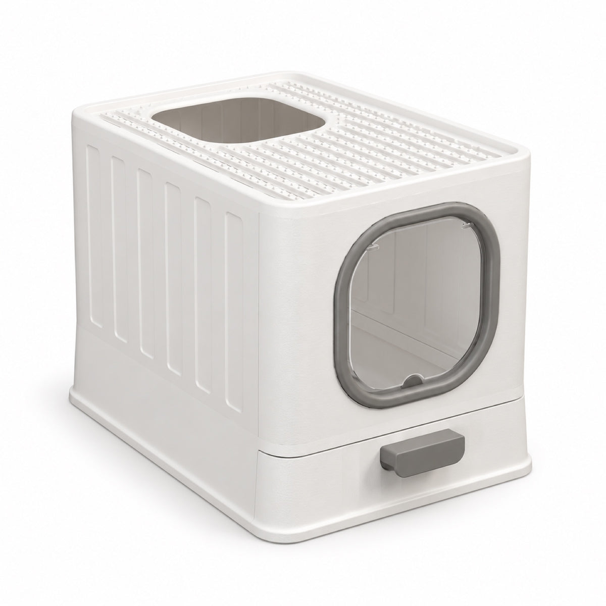 GAVPEPY Foldable Enclosed Cat Litter Box, 4 Options image 9 - DPlitterbox7-Gray-51X38X39CM.jpg