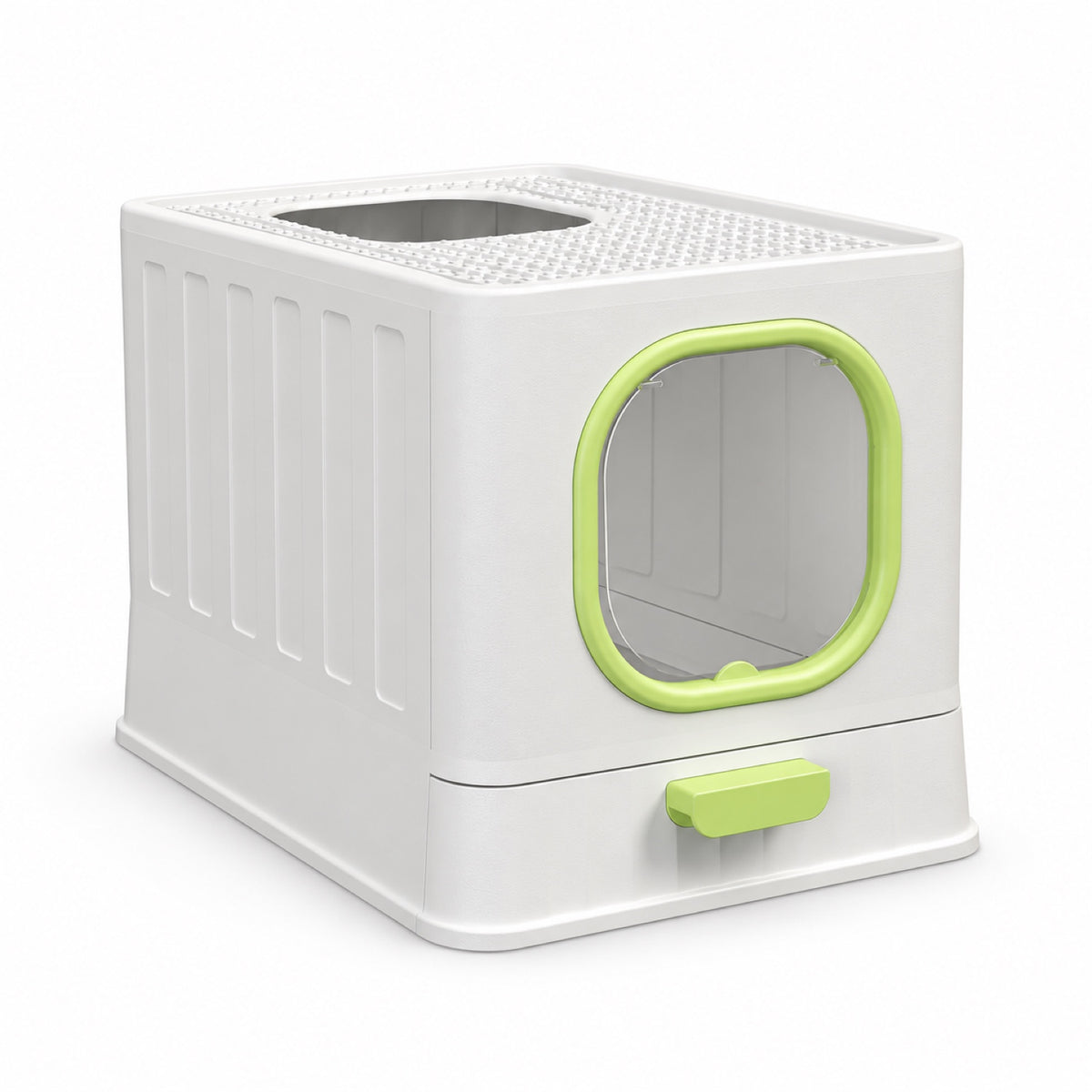 GAVPEPY Foldable Enclosed Cat Litter Box, 4 Options image 8 - DPlitterbox7-Green-51X38X39CM.jpg