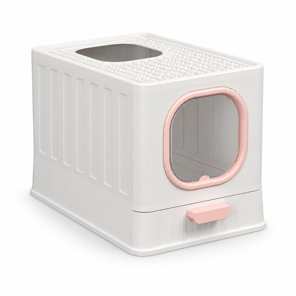 GAVPEPY Foldable Enclosed Cat Litter Box, 4 Options image 11 - DPlitterbox7-Pink-51X38X39CM.jpg