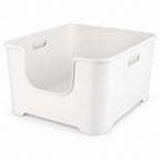 GAVPEPY PP Plastic Extra Large Open Cat Litter Box for Indoor Cat Litter Management and Daily Cleaning, Size 55 x 50 x 30cm, 5 Color Options, for Homes, Apartments, Bathrooms and Dedicated Litter Areas, Raised Walls Help Contain Everyday Scatter
