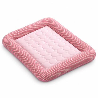 Ice Silk Stripe Cooling Pet Bed, 3 Colors & 4 Sizes, By GAVPEPY image 10 - DPmat10-Pink-IceSilkStripe-43X33CM.jpg
