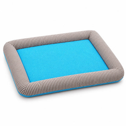 Breathable Mesh Cooling Pet Bed, 4 Patterns & 4 Sizes, By GAVPEPY image 8 - DPmat11-Blue-MeshStripe-43X33CM.jpg