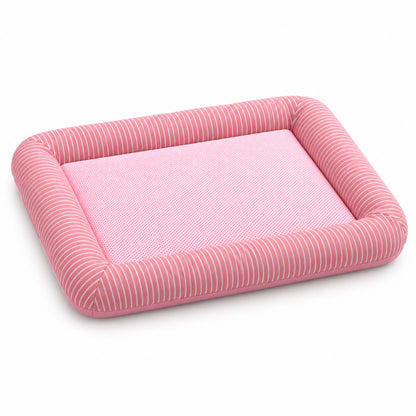 Breathable Mesh Cooling Pet Bed, 4 Patterns & 4 Sizes, By GAVPEPY image 11 - DPmat11-Pink-MeshStripe-43X33CM.jpg