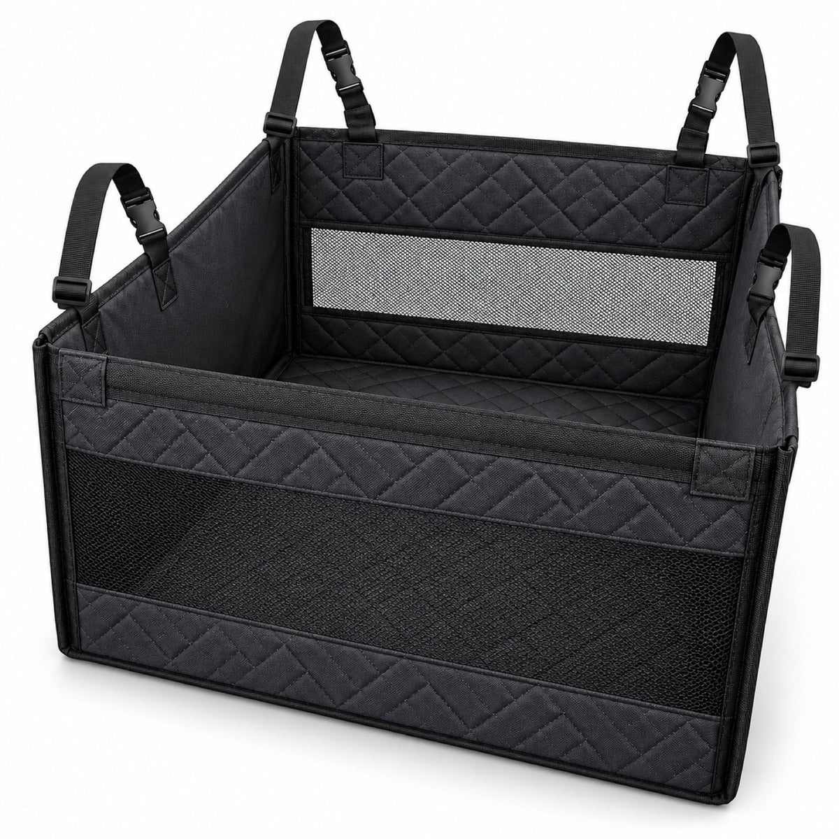 Hard-Bottom Rear Seat Pet Enclosure, 2 Colors, 2 Sizes & 2 Packages, By GAVPEPY image 8 - DPmat15-Black-ReadyStock-OneSize-Var2.jpg