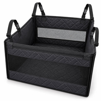 Hard-Bottom Rear Seat Pet Enclosure, 2 Colors, 2 Sizes & 2 Packages, By GAVPEPY image 8 - DPmat15-Black-ReadyStock-OneSize-Var2.jpg