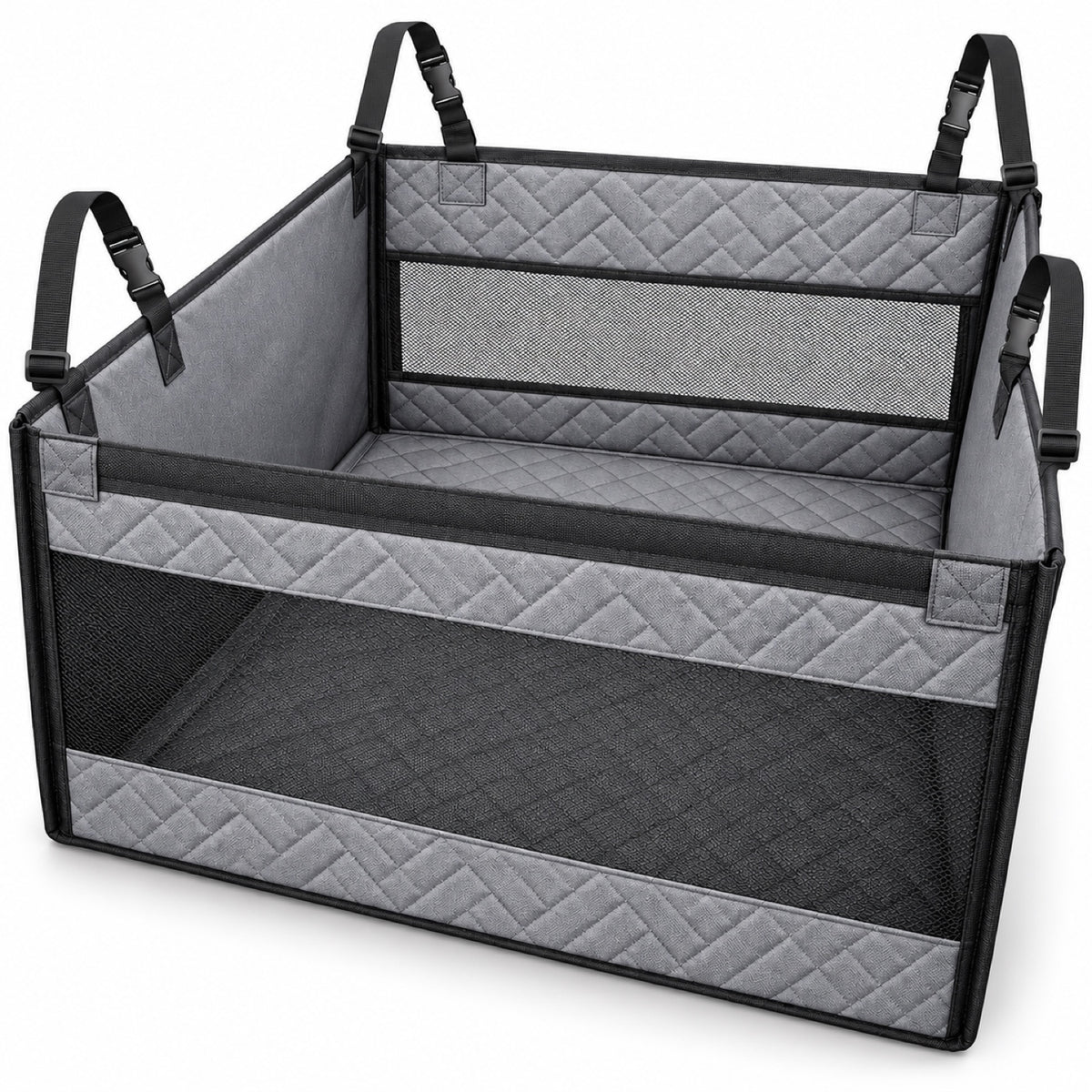 Hard-Bottom Rear Seat Pet Enclosure, 2 Colors, 2 Sizes & 2 Packages, By GAVPEPY image 12 - DPmat15-Gray-ReadyStock-OneSize.jpg