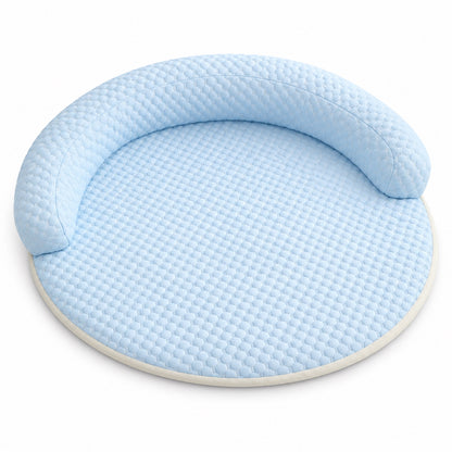 Round Cooling Pet Bed, 5 Colors & 5 Sizes, By GAVPEPY image 8 - DPmat28-Blue-Round-OneSize-Var2.jpg