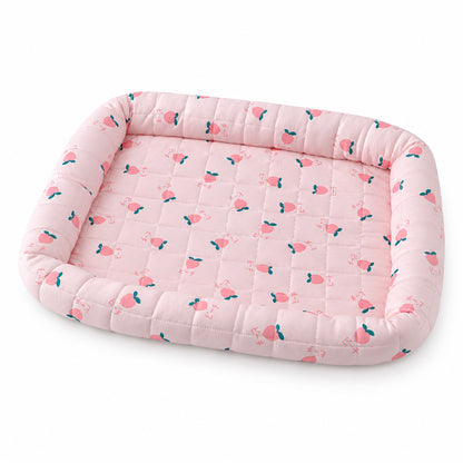 Printed Ice Silk Cooling Pet Bed, 5 Patterns & 3 Sizes, By GAVPEPY image 10 - DPmat9-Pink-L-68X50CM.jpg