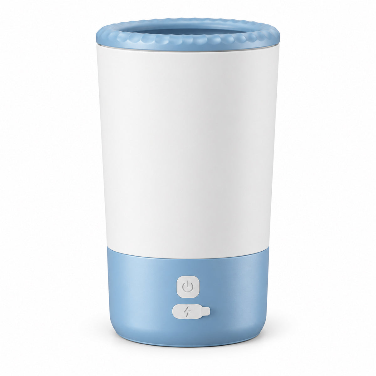 GAVPEPY Plastic Electric Paw Washer Cup, Sizes , Black / White, Pink / White, White / Blue, Blue, after rainy walks, park visits and everyday outdoor trips; a reusable cup design for rinsing paws after walks and outdoor play image 10 - DPpawwasher16-White-Blue.jpg