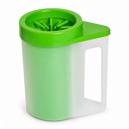 GAVPEPY Plastic Handled Paw Washer Cup, Sizes M, L, Blue, Green, Red, for cleaning paws after outdoor walks; reusable cup with the selected color and size shown in the product photos; review the selected variant photo for details image 8 - DPpawwasher17-Green-M.jpg