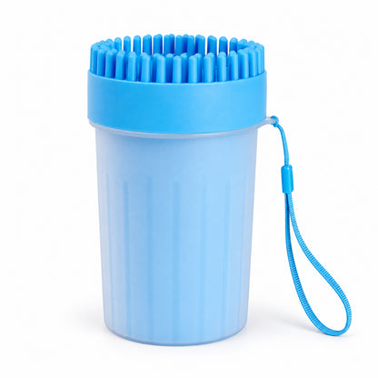 GAVPEPY TPR Silicone-Brush Paw Washer Cup, Sizes M, L, Blue, Green, Pink, after rainy walks, park visits and everyday outdoor trips; a reusable cup design for rinsing paws after walks and outdoor play image 8 - DPpawwasher7-Blue-M.jpg
