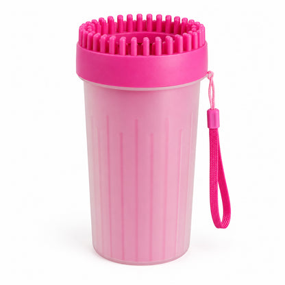 GAVPEPY TPR Silicone-Brush Paw Washer Cup, Sizes M, L, Blue, Green, Pink, after rainy walks, park visits and everyday outdoor trips; a reusable cup design for rinsing paws after walks and outdoor play image 10 - DPpawwasher7-Pink-M.jpg