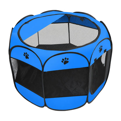 Foldable Oxford Fabric Pet Playpen, 6 Colors & 3 Sizes, By GAVPEPY image 8 - DPtravelcrate1-Blue-L-114X114X58CM.jpg