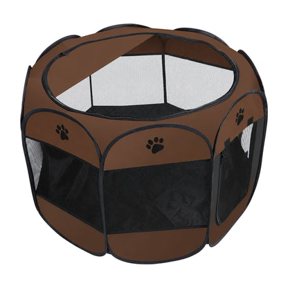 Foldable Oxford Fabric Pet Playpen, 6 Colors & 3 Sizes, By GAVPEPY image 9 - DPtravelcrate1-Coffee-L-114X114X58CM.jpg