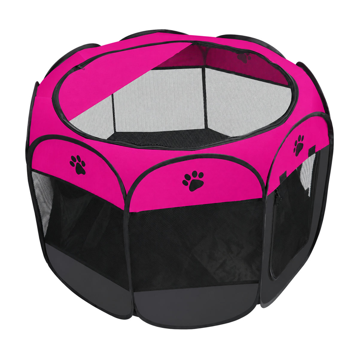 Foldable Oxford Fabric Pet Playpen, 6 Colors & 3 Sizes, By GAVPEPY image 10 - DPtravelcrate1-DarkPink-L-114X114X58CM.jpg