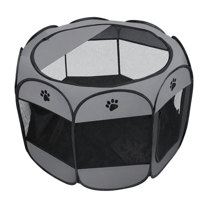 Foldable Oxford Fabric Pet Playpen, 6 Colors & 3 Sizes, By GAVPEPY image 11 - DPtravelcrate1-Gray-L-114X114X58CM.jpg