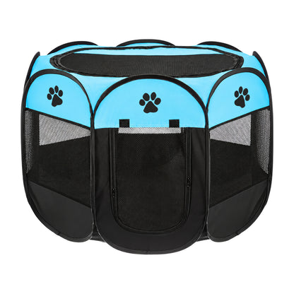 Foldable Pet Playpen, 6 Colors, 3 Sizes & 2 Packages, By GAVPEPY image 8 - DPtravelcrate4-Black-Blue-73X73X43CM-V28.jpg