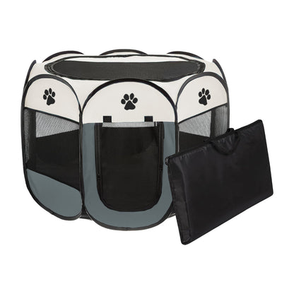 Foldable Pet Playpen, 6 Colors, 3 Sizes & 2 Packages, By GAVPEPY image 12 - DPtravelcrate4-Gray-73X73X43CM.jpg