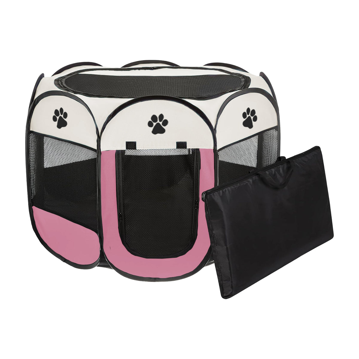 Foldable Pet Playpen, 6 Colors, 3 Sizes & 2 Packages, By GAVPEPY image 14 - DPtravelcrate4-Pink-73X73X43CM.jpg