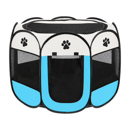 Foldable Pet Playpen, 6 Colors, 3 Sizes & 2 Packages, By GAVPEPY image 15 - DPtravelcrate4-White-Blue-73X73X43CM-V34.jpg
