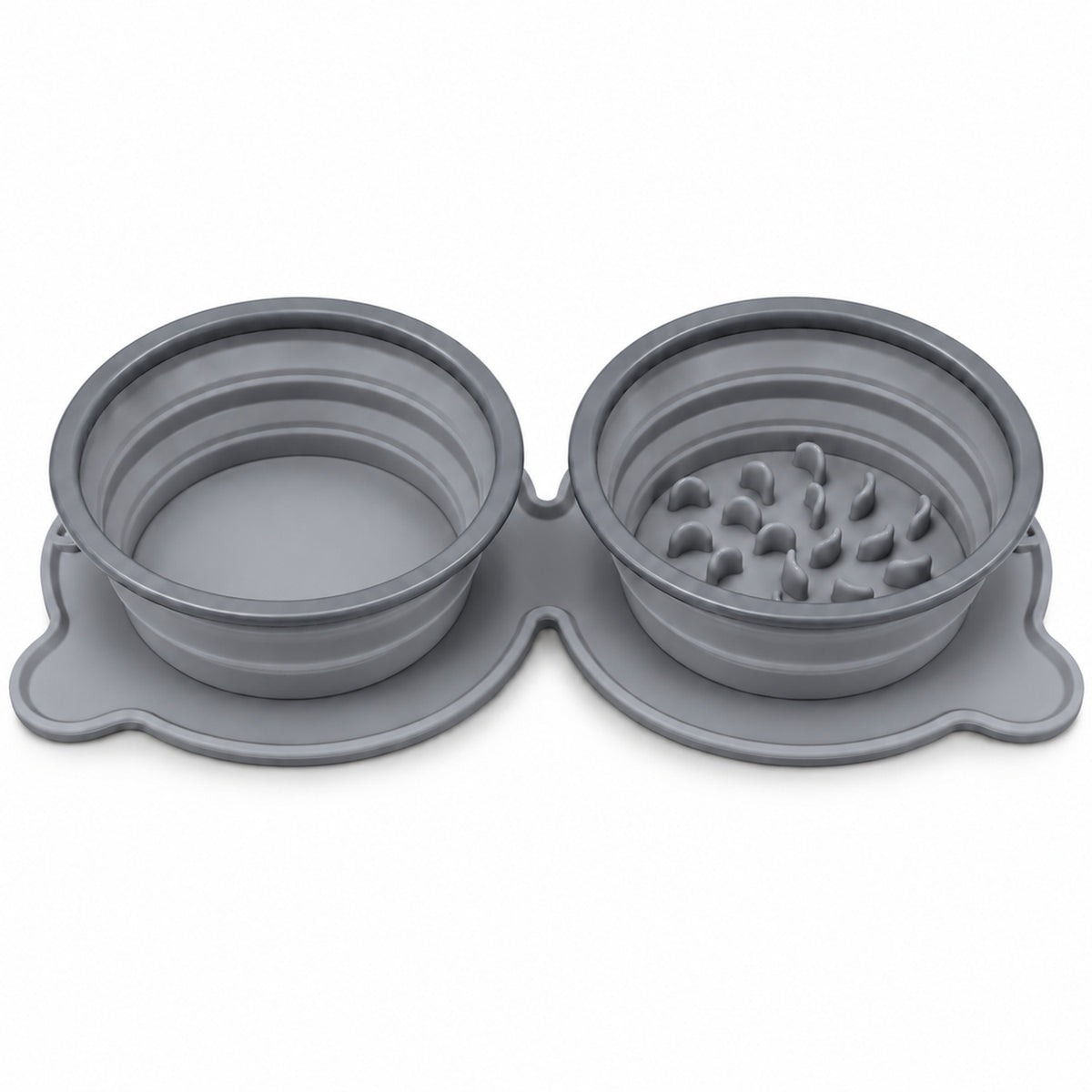Twin Collapsible Silicone Pet Travel Bowls, 7 Colors, By GAVPEPY image 3 - DPtravelfeeder1-Gray.jpg