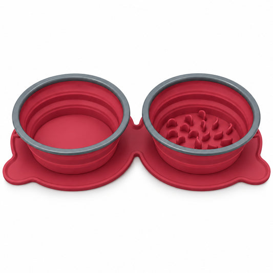 Twin Collapsible Silicone Pet Travel Bowls, 7 Colors, By GAVPEPY image 1 - DPtravelfeeder1-Main.jpg