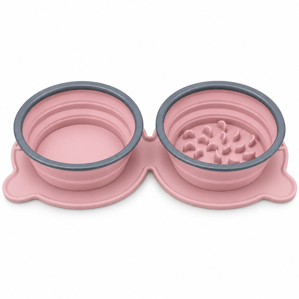 Twin Collapsible Silicone Pet Travel Bowls, 7 Colors, By GAVPEPY image 5 - DPtravelfeeder1-Pink.jpg