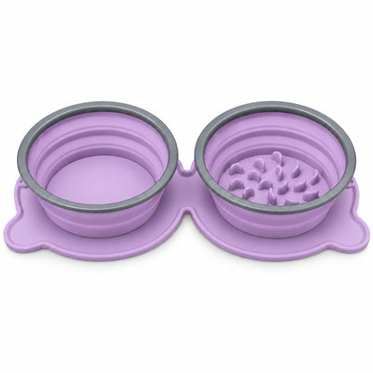 Twin Collapsible Silicone Pet Travel Bowls, 7 Colors, By GAVPEPY image 6 - DPtravelfeeder1-Purple.jpg