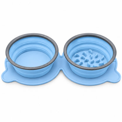 Twin Collapsible Silicone Pet Travel Bowls, 7 Colors, By GAVPEPY image 7 - DPtravelfeeder1-SkyBlue.jpg