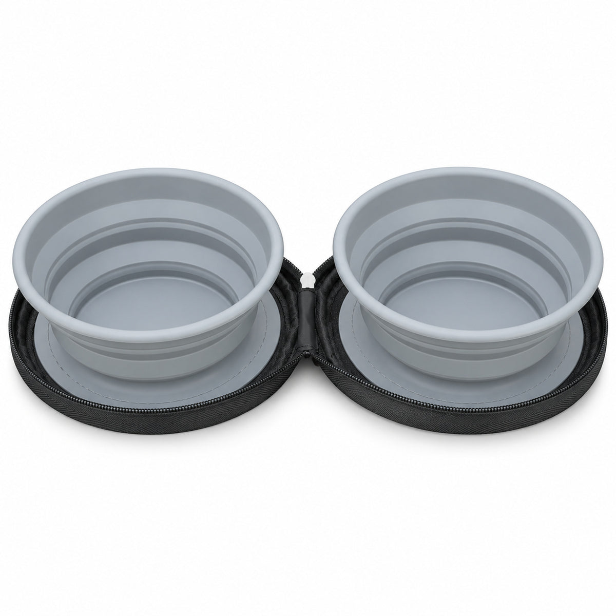 Collapsible Canvas Pet Travel Bowl, 17.5 x 17 x 4.9 cm, By GAVPEPY image 1 - DPtravelfeeder10-Gray-17-5X17X4-9CM.jpg
