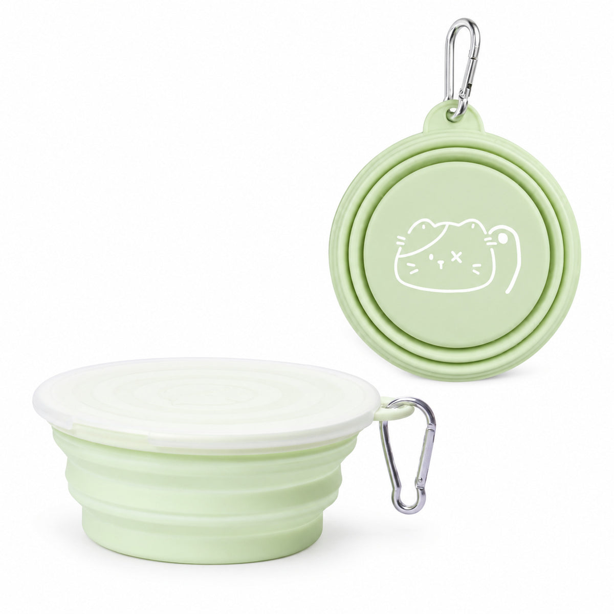 Collapsible Silicone Pet Travel Bowls, 33 Styles, By GAVPEPY image 3 - DPtravelfeeder14-Green-SMALL-V14.jpg