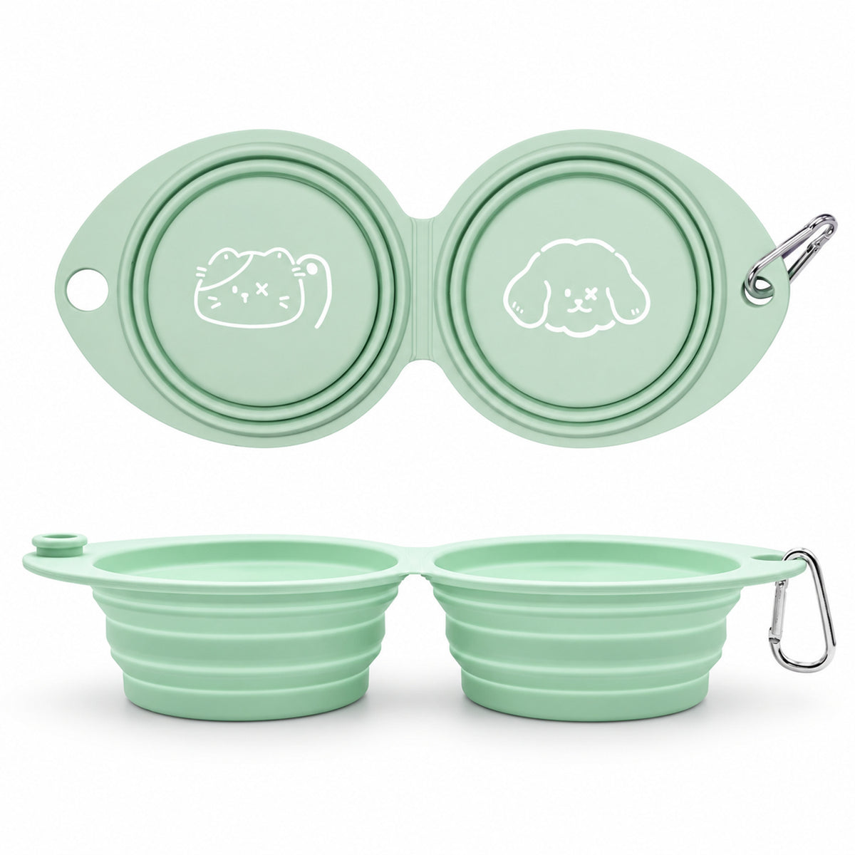 Collapsible Silicone Pet Travel Bowls, 33 Styles, By GAVPEPY image 7 - DPtravelfeeder14-Green-V6.jpg