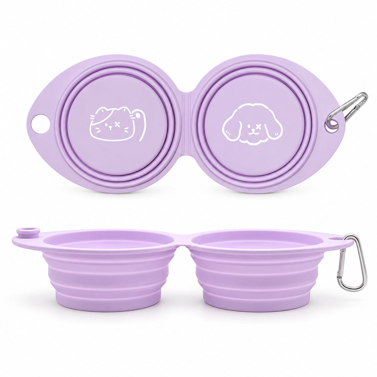 Collapsible Silicone Pet Travel Bowls, 33 Styles, By GAVPEPY image 20 - DPtravelfeeder14-Purple-V7.jpg