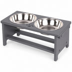 GAVPEPY Adjustable Foldable Double Pet Bowl Stand for Everyday Feeding, Water Service and Organized Pet Care, Size 40.9 x 20.6 x 17.8 cm, for Home Kitchens, Feeding Stations and Travel Setups, Foldable Design Supports Compact Storage