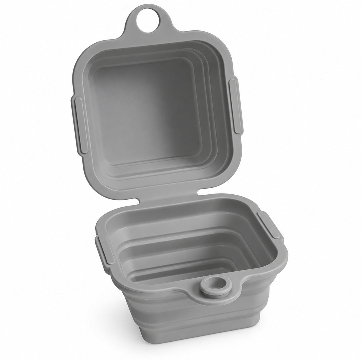 600 ml Collapsible Silicone Double Pet Bowl, 4 Colors, By GAVPEPY image 2 - DPtravelfeeder17-Gray.jpg
