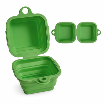 600 ml Collapsible Silicone Double Pet Bowl, 4 Colors, By GAVPEPY image 3 - DPtravelfeeder17-Green.jpg