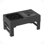 GAVPEPY Plastic Foldable Pet Bowl Table, 2 Colors & 2 Bowl Types for Everyday Feeding, Water Service and Organized Pet Care, Colors Black and Gray, for Home Kitchens, Feeding Stations and Travel Setups, Slow-Feeding Layout Encourages a Measured Pace